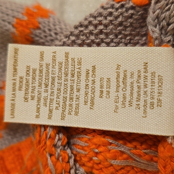 Free People Vibrant Orange and Beige Knit Cardigan - Picture 14 of 14